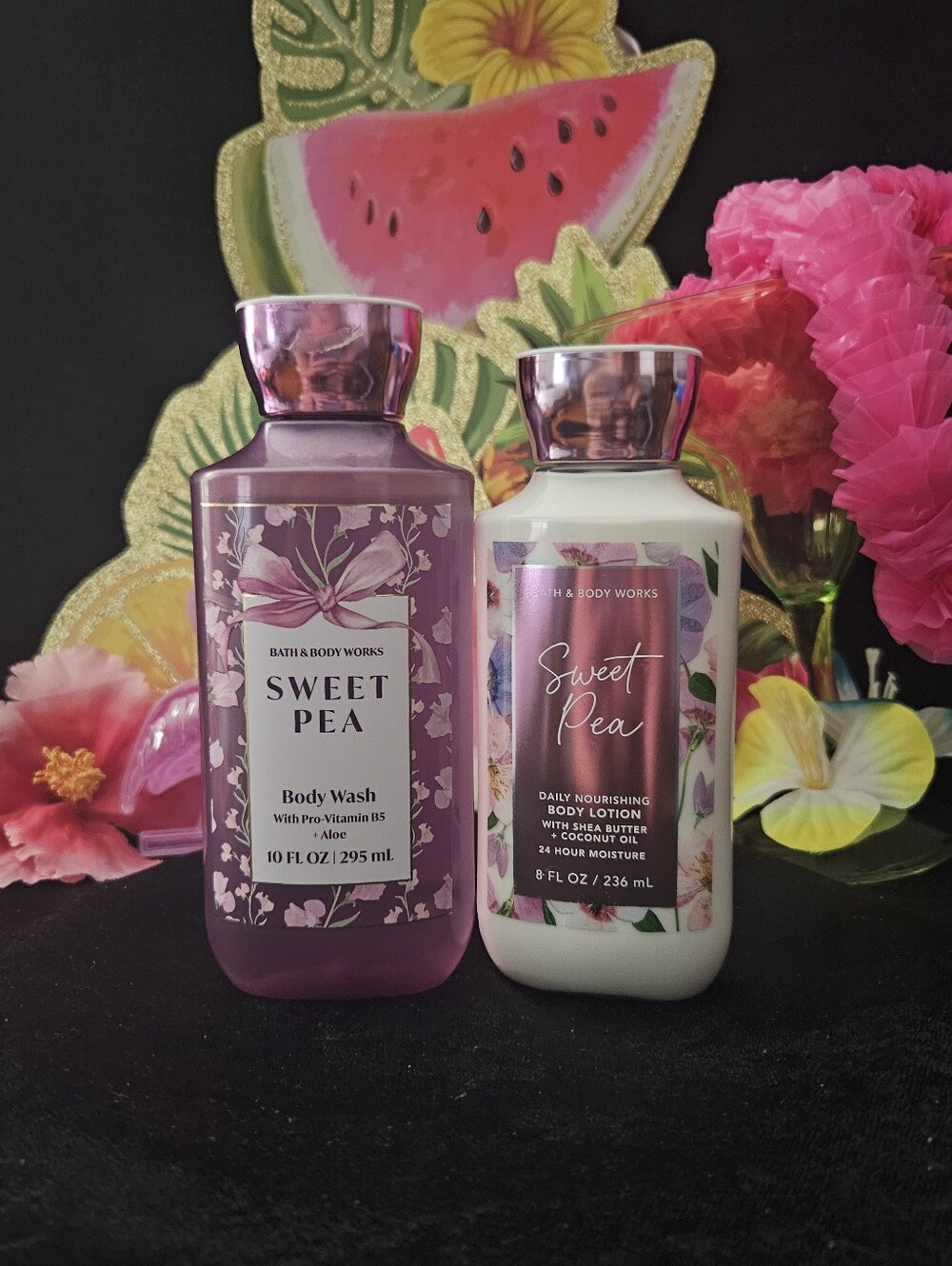 NWT Bath & Body Works Sweet Pea Body Care Set - Pink & White READ DESCRIPTION!